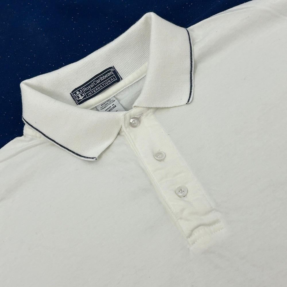 Royal‎ Caribbean Polo Shirt Mens XL White Casino Royale Cotton Short Sleeve Logo